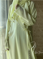 شرشف صلاة لف اصفر ليموني بالكروشيه و الورد الاويا...