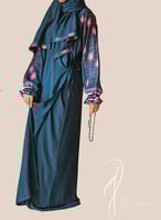 شرشف صلاة لف رسم باتيك كحلي بترولي مع فوشي