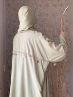 شرشف صلاة لف فستقي اخضر فاتح كروشيه يدوي