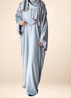 شرشف صلاة سحاب سماوي على رمادي على مزين بالكروشي ي...