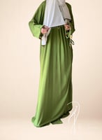 شرشف صلاة لف أخضر مزين بالكروشيه و الورد الاويا