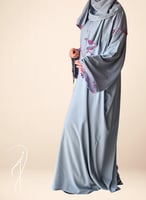 شرشف صلاة سحاب سماوي على رمادي على مزين بالكروشي ي...