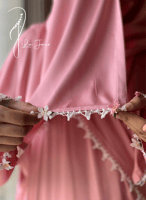 شرشف صلاة اويا ورد وردي بصلي قطن ستان و الطرحة متص...