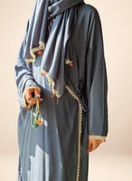 شرشف صلاة لف زيتي على رمادي بالكروشيه و ورد اويا خ...