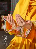 شرشف صلاة لف بارد اصفر مزين ورد اويا تركي يدوي من...