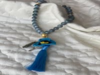 سبحة 33 مزينة بوردة أويا كروشيه