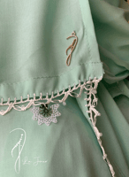 شرشف صلاة لف تفني اخضر بالكروشبه و الورد الاويا ال...