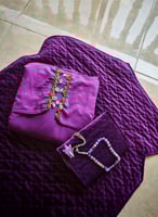 شرشف صلاة لف موف غامق بالورد الاويا الفاخر