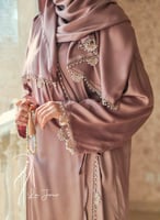 شرشف صلاة لف بيج على بني قطن بالكروشيه يدوي