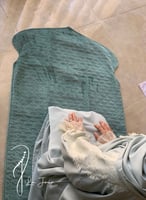 شرشف مرد اخضر باستيل دانتيل طرحة مثبتة.