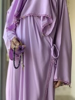 شرشف صلاة بنفسجي لف مزين بالكروشيه و الورد الاويا