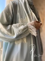 شرشف مرد اخضر باستيل دانتيل طرحة مثبتة.