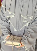 شرشف صلاة سستة رمادى مزين بالكروشيه فخم من لاجور