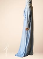 شرشف صلاة ازرق سماوي اويا ورد و الطرحة متصلة