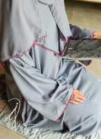 شرشف صلاة سحاب سماوي على رمادي على مزين بالكروشي ي...