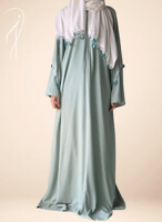 شرشف صلاة سستة اخضر زيتي فاتح باستيل مزين بالكروشي...