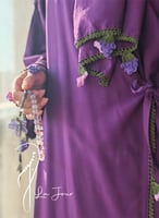 شرشف صلاة لف موف غامق قطن بالكروشيه عناقيد عنب يدو...