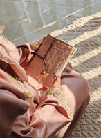 شرشف صلاة لف بيج على بني مزين بالاويا كروشيه تركى...