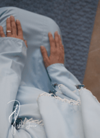 شرشف صلاة سحاب سماوي كروشيه يدوي اويا و الطرحة منف...