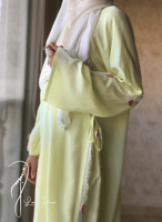 شرشف صلاة لف ليموني كروشيه يدوي الطرحة مثبتة