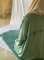 شرشف صلاة سحاب فستقي كروشيه يدوي طرحة منفصلة