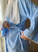 شرشف صلاة لف ازرق باستيل مزين بالكروشبه الفاخر و ا...