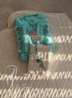 شرشف صلاة لف تيفني ستان مزين بأويا يدوي من لاجور