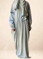 شرشف صلاة لف رسم باتيك فيروزي باستيل الطرحة مثبتة