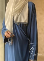 شرشف صلاة أزرق لف مزين بالكروشيه و الورد الاويا