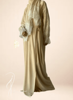 شرشف لف بيج دانتيل ابيض طرحة منفصلة