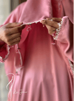 شرشف صلاة وردي بصلي ستان اويا ورد و الطرحة متصلة