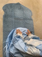 شرشف صلاة دانتيل سماوي سحاب و الطرحة مثبتة