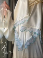 شرشف صلاة اوف وايت سستة اويا ازرق تركي يدوي