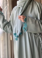 شرشف صلاة لف اخضر كروشيه يدوي