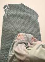 شرشف صلاة سستة دانتيل اخضر مع رمادي