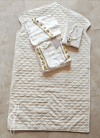 شرشف صلاة لف ابيض ستان اويا ذهبي اليدوي