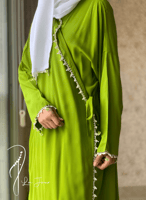 شرشف صلاة اويا ورد اخضر فستقي و الطرحة متصلة