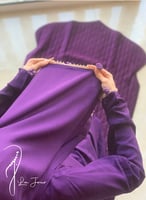 شرشف صلاة لف موف غامق كروشيه يدوي الطرحة مثبتة