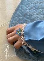 شرشف صلاة لف ازرق بالكروشبه و الورد الاويا الفاخر...