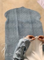 شرشف صلاة سحاب ازرق كروشيه يدوي