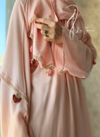 شرشف صلاة لف وردي على خربزي كروشيه يدوي الطرحة مثب...