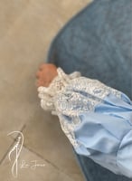 شرشف صلاة دانتيل سماوي سحاب و الطرحة مثبتة