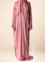 شرشف صلاة وردي بصلي ستان اويا ورد و الطرحة متصلة