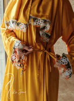 شرشف صلاة لف بارد اصفر مزين ورد اويا تركي يدوي من...