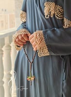 شرشف صلاة لف ازرق تركوازي كروشيه فاخر و مميز