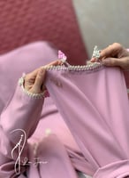 شرشف صلاة لف وردي كروشيه يدوي طرحة منفصلة