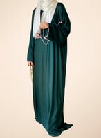 شرشف صلاة سستة أخضر مزين بالكروشيه