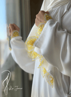 شرشف صلاة اويا لف مفتوح اوف وايت مع اصفر