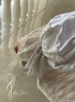 شرشف صلاة دانتيل ابيض سحاب