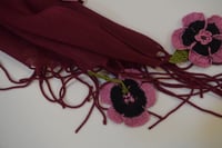 طرحة بكروشيه اويا تركي ورد وردي